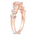 Morganite (3/4 ct. t.w.) and White Topaz (1/6 ct. t.w.) Rose Gold Plated Silver, Oval Heart Ring