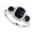 Onyx (1 1/5ct. t.w.) (& Diamond (1/3 ct. t.w.) Ring in 10k White Gold