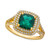 Lab-Created Emerald (1-1/2 ct. t.w.) & White Sapphire (1/2 ct. t.w.) Ring in 14k Gold-Plated Sterling Silver