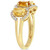 Citrine (1-1/3 ct.t.w.) and Diamond (1/5 ct.t.w.) 3-Stone Halo Ring in 18k Yellow Gold over Sterling Silver