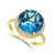 London Blue Topaz (6-3/4 ct. t.w.) & Diamond (1/3 ct. t.w.) Statement Ring in 14k Gold