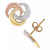 Tricolor Love Knot Stud Earrings in 10k Gold, White Gold & Rose Gold