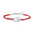 Diamond Accent Elephant Red Cord Bracelet in Sterling Silver