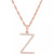 Diamond (1/10 ct. t.w.) Initial Pendant Necklace in 10k Rose Gold, 16" + 2" extender