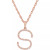 Diamond (1/10 ct. t.w.) Initial Pendant Necklace in 10k Rose Gold, 16" + 2" extender