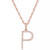 Diamond (1/10 ct. t.w.) Initial Pendant Necklace in 10k Rose Gold, 16" + 2" extender