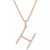 Diamond (1/10 ct. t.w.) Initial Pendant Necklace in 10k Rose Gold, 16" + 2" extender