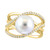 EFFY® Cultured Freshwater Pearl (11mm) & Diamond (1/4 ct. t.w.) Open Statement Ring in 14k Gold