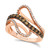 Chocolate by Petite Chocolate and White Diamond Wave Ring (5/8 ct. t.w.) in 14k Rose Gold