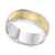 Men's Two-Tone Hammered Milgrain Band in 14k Gold & White Gold