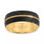 Men's Double Row Comfort Fit Wedding Band in Titanium & Yellow PVD-Plate