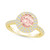 Morganite and Diamond Accent Halo Ring in 14K Yellow Gold