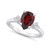 Garnet and Diamond Ring (1-3/4 ct.t.w and 1/10 ct.t.w) 14K White Gold