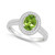 Peridot (1-1/3 ct. t.w.) and Diamond (1/5 ct. t.w.) Halo Ring in Sterling Silver