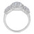 Diamond Halo Three Stone Cluster Ring (1-3/8 ct. t.w.) in 14k White Gold