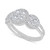 Diamond Halo Three Stone Cluster Ring (1-3/8 ct. t.w.) in 14k White Gold