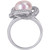 Pink Cultured Freshwater Pearl (10-1/2mm) & Cubic Zirconia Love Knot Statement Ring in Sterling Silver