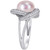 Pink Cultured Freshwater Pearl (10-1/2mm) & Cubic Zirconia Love Knot Statement Ring in Sterling Silver