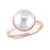 Freshwater Cultured Pearl (9.5-10mm) and Diamond (1/4 ct. t.w.) Cocktail Ring in 14k Rose Gold
