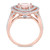 Morganite and Diamond Double Halo Heart Ring
