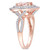 Morganite and Diamond Double Halo Heart Ring