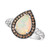 Neopolitan Opal (7/8 ct. t.w.) & Chocolate Diamond (1/5 ct. t.w.) Halo Ring in 14k White Gold