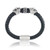 Men's Black Leather Lion Head Bracelet in Stainless Steel