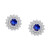 Emerald (1/2 ct. t.w.) & Diamond (1/5 ct. t.w.) Halo Stud Earrings in 14k White Gold (Also in Sapphire)