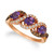 Grape Amethyst™ (3/4 ct.t.w.), Nude Diamonds™ (1/5 ct.t.w.), and Chocolate Diamonds® (1/4 ct.t.w.) Three Stone Ring set in 14k rose gold