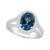 London Blue Topaz (3-5/8 ct. t.w.) and Diamond (3/4 ct. t.w.) Halo Ring in 14K White Gold