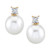 Cultured Freshwater Pearl (9mm) & Diamond (1/10 ct. t.w.) Stud Earrings in 14k Gold