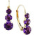 Amethyst Triple Stone Drop Earrings (1-3/8 ct. t.w.) in 14k Gold