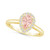 Morganite (1/2 ct. t.w.) and Diamond (1/5 ct. t.w.) Halo Ring in 14K Yellow Gold