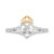 Diamond Crown Over Heart Ring (1/10 ct. t.w.) in Sterling Silver & Gold-Plate