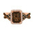 Chocolate Quartz (2 ct. t.w.) & Diamond (5/8 ct. t.w.) Halo Twist Ring in 14k Rose Gold