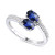 Lab-Created Sapphire (1 ct. t.w.) & Lab-Created White Sapphire (1/6 ct. t.w.) Double Stone Ring in Sterling Silver (Also in Lab-Created Emerald & Lab-Created Ruby)