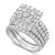 Diamond 3 Pc. Square Halo Cluster Set (3 ct. t.w.) in 14k White Gold
