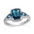 London Blue Topaz (2-5/8 ct. t.w.) and White Topaz (1/4 ct. t.w.) Ring in Sterling Silver