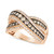 Nude Diamond™(1/2 ct. t.w.) & Chocolate Diamond®(3/4 ct. t.w.) Crossover Statement Ring in 14k Rose Gold