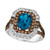 Deep Sea Blue Topaz (1-3/4 ct. t.w.) & Diamond (1-1/4 ct. t.w.) Halo Ring in 14k White Gold