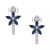 Sapphire (1-1/10ct. t.w.) & Diamond (1/8 ct. t.w.) Flower Half Hoop Earrings in Sterling Silver (Also in Emerald & Ruby)
