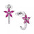 Sapphire (1-1/10ct. t.w.) & Diamond (1/8 ct. t.w.) Flower Half Hoop Earrings in Sterling Silver (Also in Emerald & Ruby)