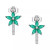 Sapphire (1-1/10ct. t.w.) & Diamond (1/8 ct. t.w.) Flower Half Hoop Earrings in Sterling Silver (Also in Emerald & Ruby)