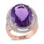 Amethyst (19-1/3 ct. t.w.) and Diamond (7/8 ct. t.w.) Double Halo Ring in 14k Rose Gold