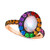 Multi-Gemstone Halo Ring (2 ct. t.w.) in 14k Rose Gold