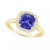Tanzanite (2-1/3 ct. t.w.) & Diamond (1/4 ct. t.w.) Cushion Halo Ring in 14k Gold