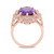 Amethyst (4 ct. t.w.) and Diamond (1/4 ct. t.w.) Floral Vintage Cocktail Ring in 14k Rose Gold