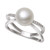 Cultured Freshwater Pearl (9mm) & Cubic Zirconia Crisscross Ring in Sterling Silver