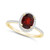Garnet (1-1/2 ct. t.w.) and Created Sapphire (1/5 ct. t.w.) Halo Ring in 10K Yellow Gold