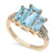 Aquamarine (3 ct. t.w) & Diamond (1/2 ct. t.w.) Ring in 14K Yellow Gold